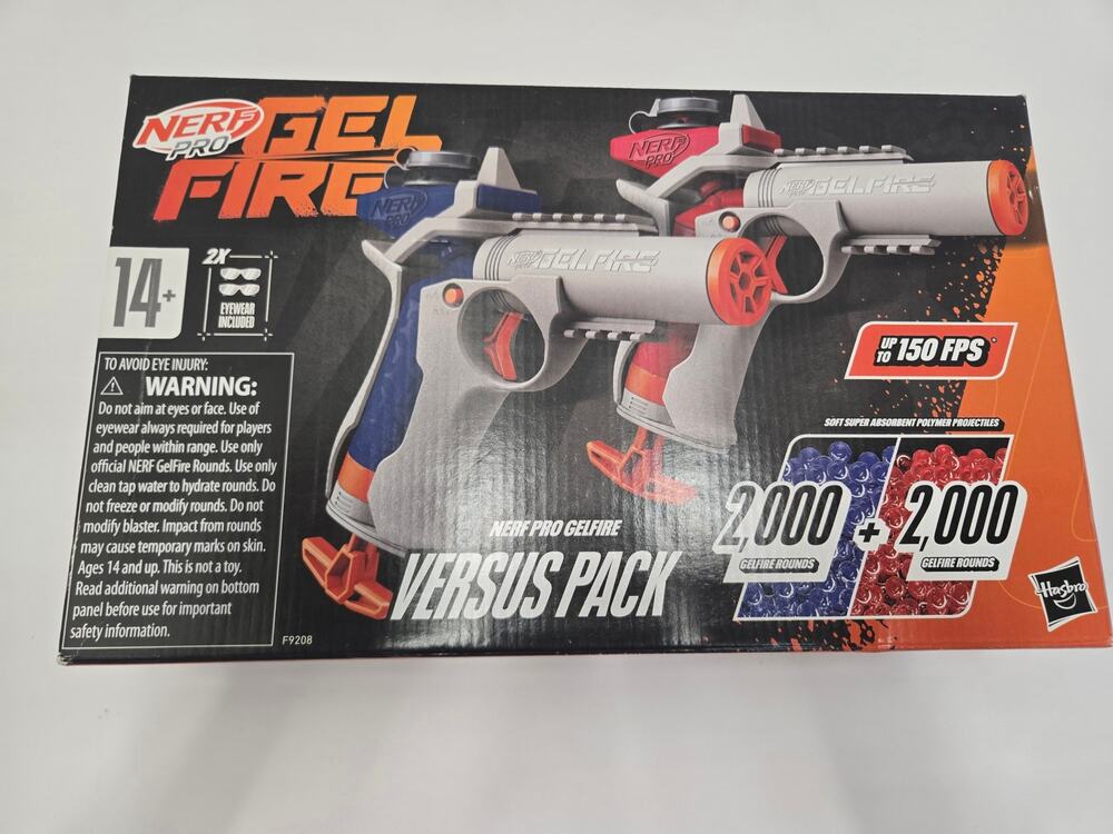 NERF Pro Gelfire Versus Pack 2 Blasters 4000 Rounds Eyewear New Sealed